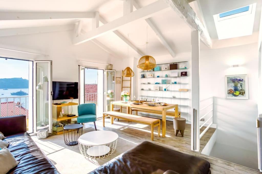 #40 Bright Sea View Suite For 6 2Mins Walk Port & Sea Villefranche-sur-Mer Esterno foto